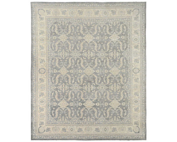 12x14 Ziegler Gray Afghan Hand Knotted Wool Area Rug
